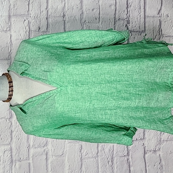 Isaac Mizrahi linen tunic blouse - Picture 1 of 9